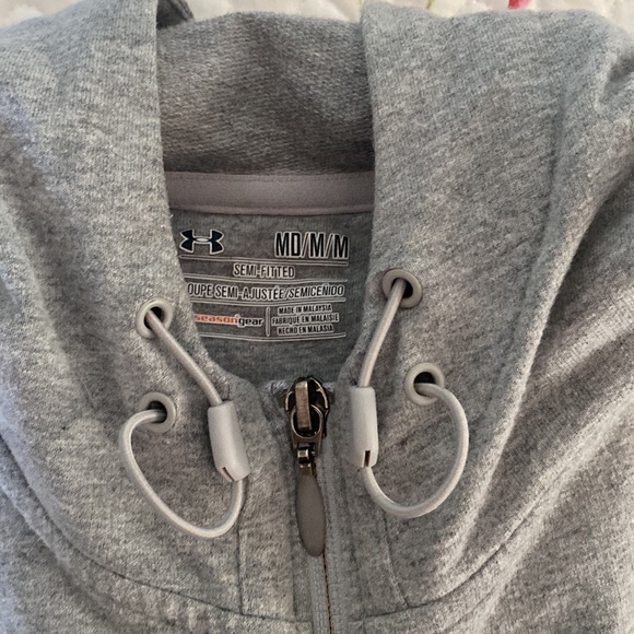 under armour grey hooded zip-up - Picture 2 of 5